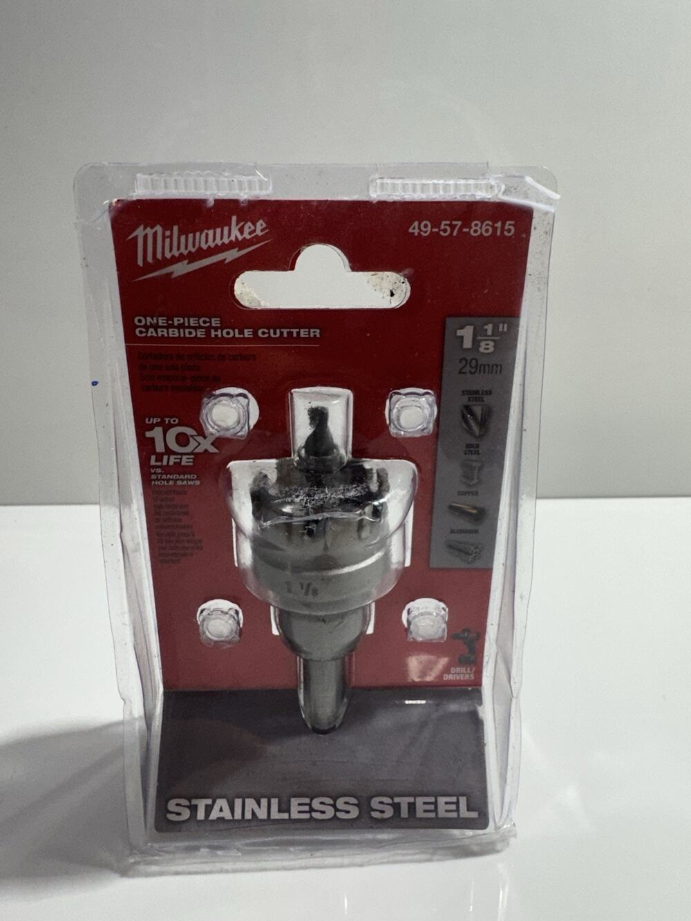 Milwaukee Tool 49-57-8615 1-1/8 One-Piece Carbide Hole Cutter Stainless Steel